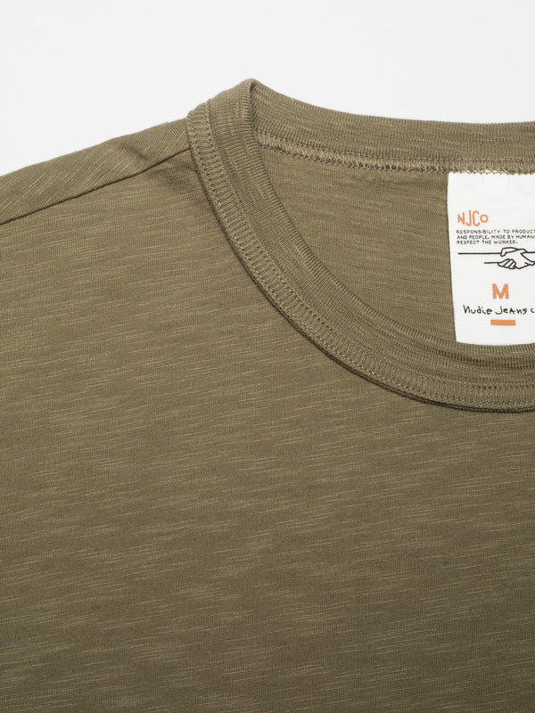 Roy Heavy Slub T-Shirt Olive - image 2