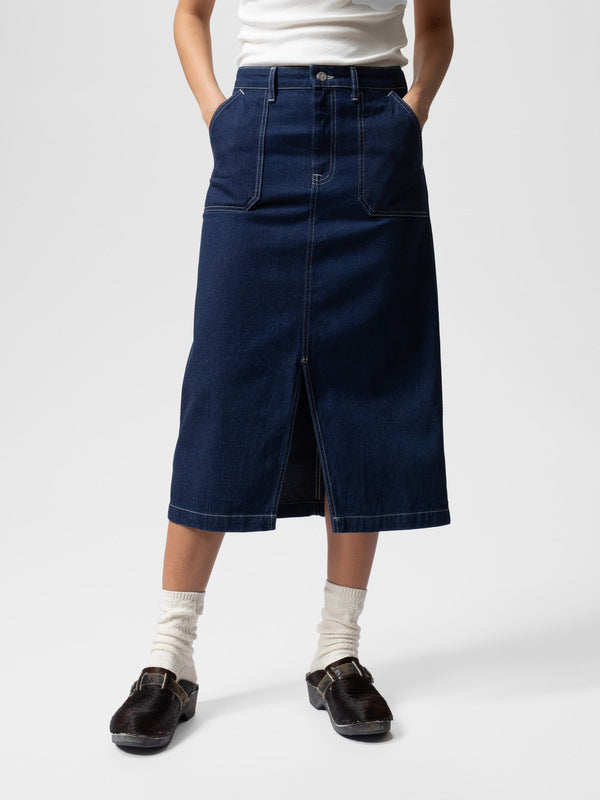 Boel Painter Denim Skirt Dark Blue - image 5