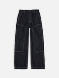 Wendy Double Knee Denim Pants Dark Blue
