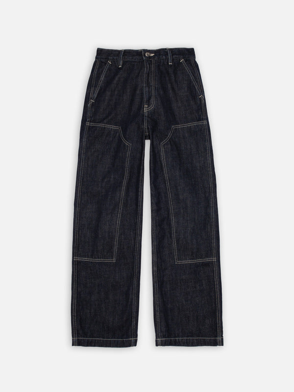 Wendy Double Knee Denim Pants Dark Blue