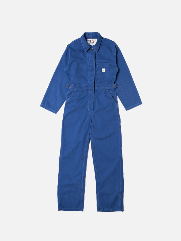 Ella Herringbone Boilersuit Blue - image 2