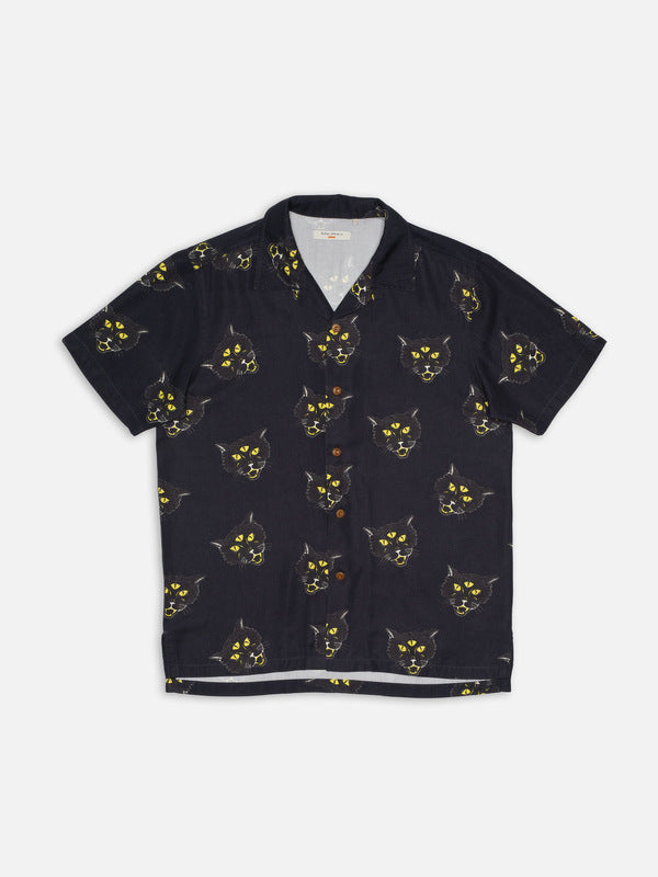 Arvid The Cat Hawaii Shirt Antracite