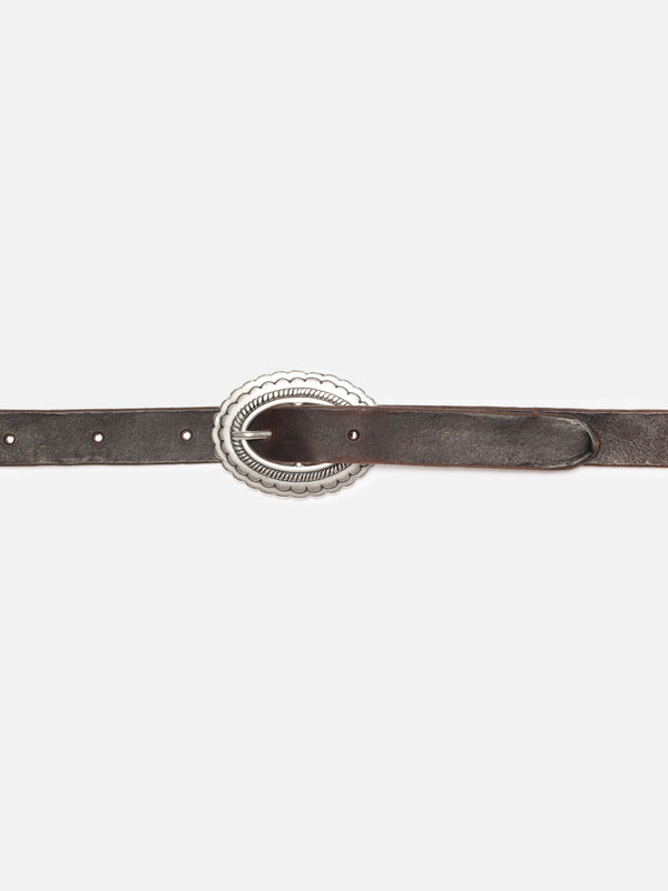 Western Concho Silver Belt Dark Brown - image 6