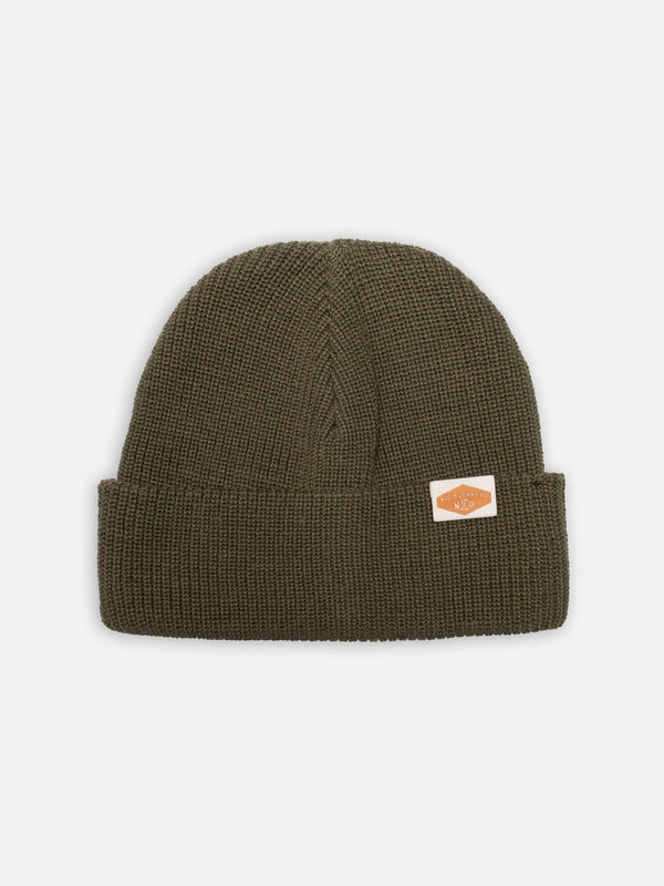 Cotton Beanie Ribbed Olive