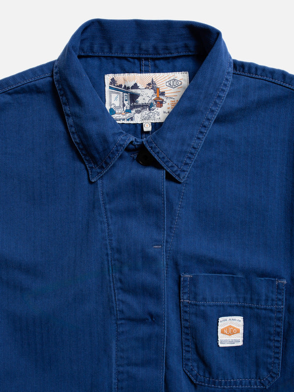 Ella Herringbone Boilersuit Blue - image 9
