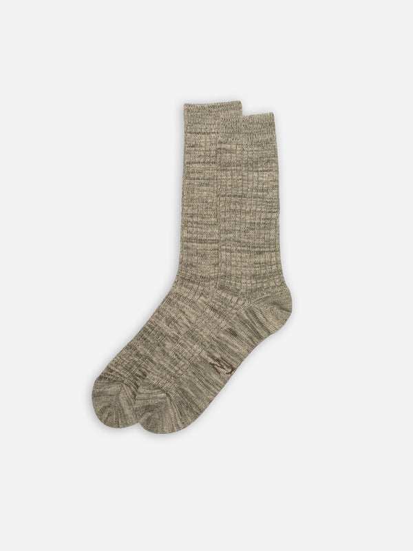 Rasmusson Mens Rib Sock Green/Beige