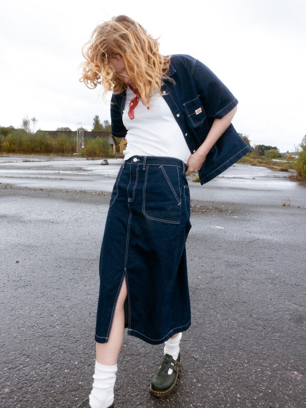 Boel Painter Denim Skirt Dark Blue