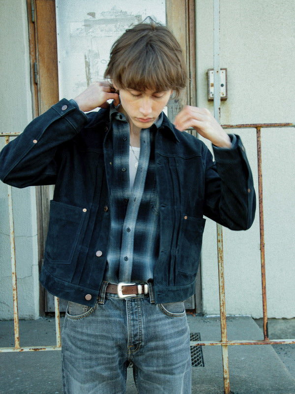 Julian Worker Shadow Check Shirt Black