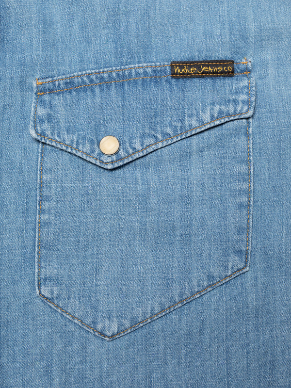 Gunnar Light Used Denim Shirt Light Blue - image 4