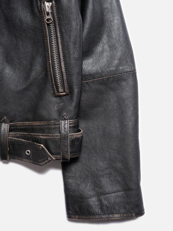 Greta Biker Leather Jacket Black - image 7