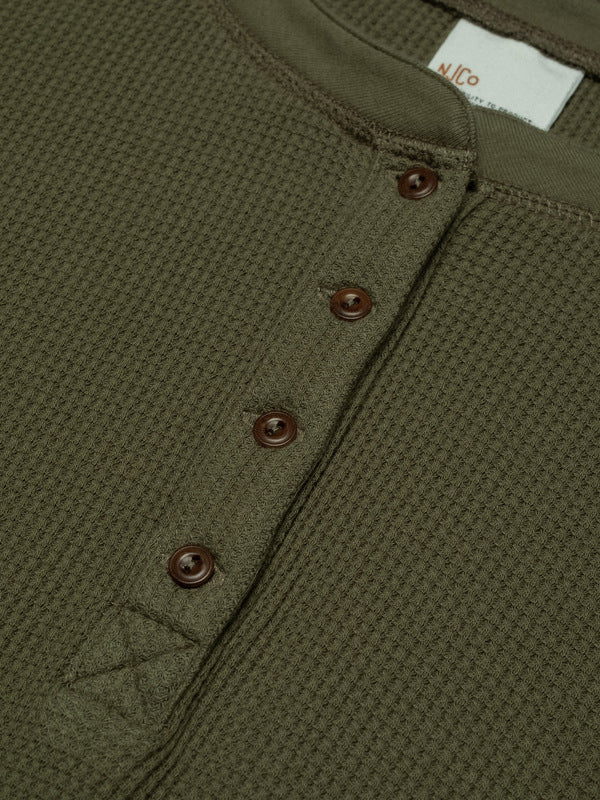 Mira Henley Waffle Olive - image 3