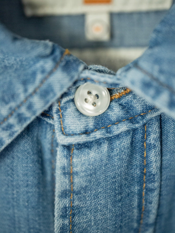 Gunnar Light Used Denim Shirt Light Blue - image 7
