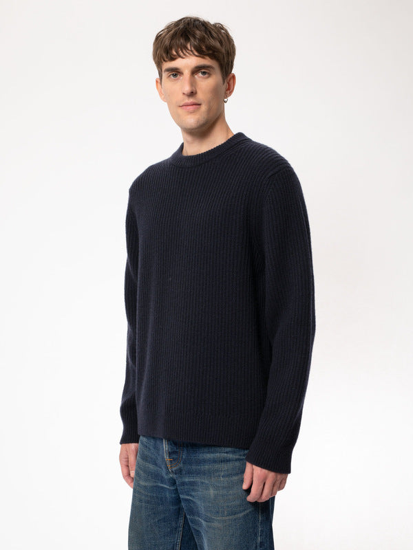 August Rib Wool Navy - image 6