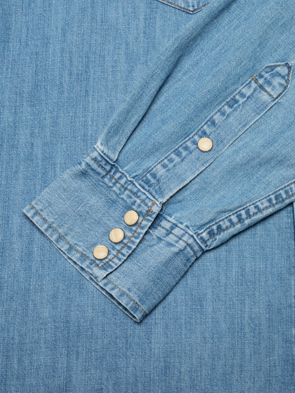 Gunnar Light Used Denim Shirt Light Blue - image 5