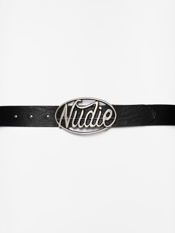 Nudie Buckle Leather Belt Black - image 2