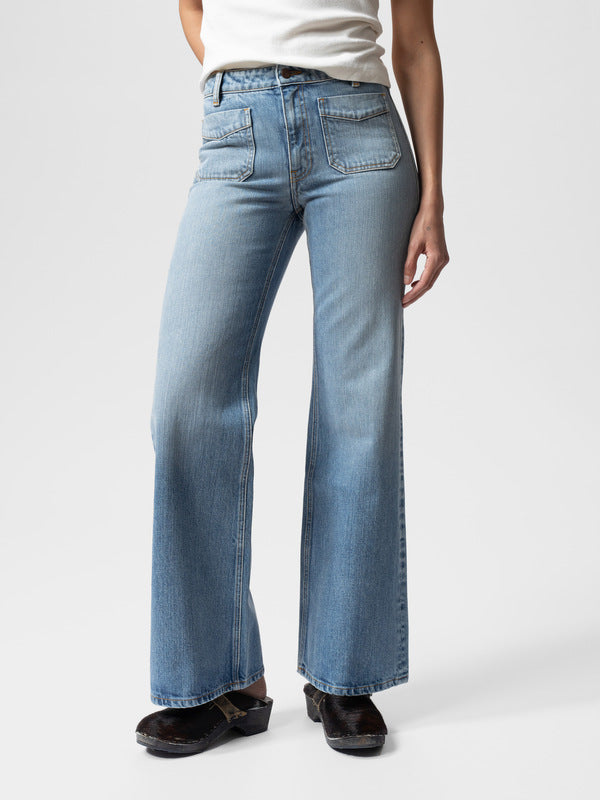 Holly Flare Denim Pants - image 4