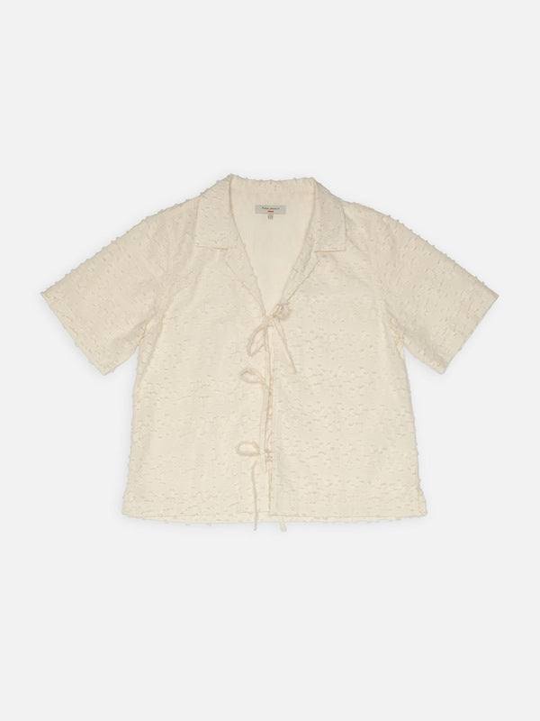Moa Tie Fringe Shirt Offwhite - image 5