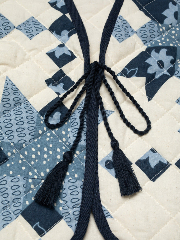 Lill Quilted Cotton Vest Offwhite/Blue - image 3