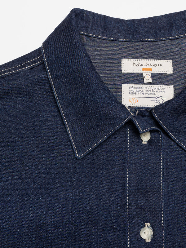 Lina Painter Denim Shirt Dark Blue - image 7