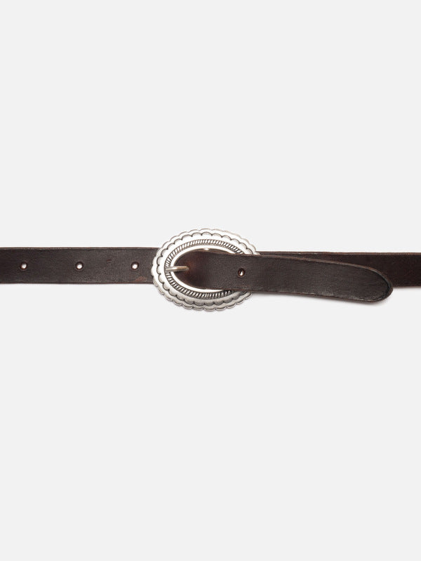 Western Concho Silver Belt Dark Brown