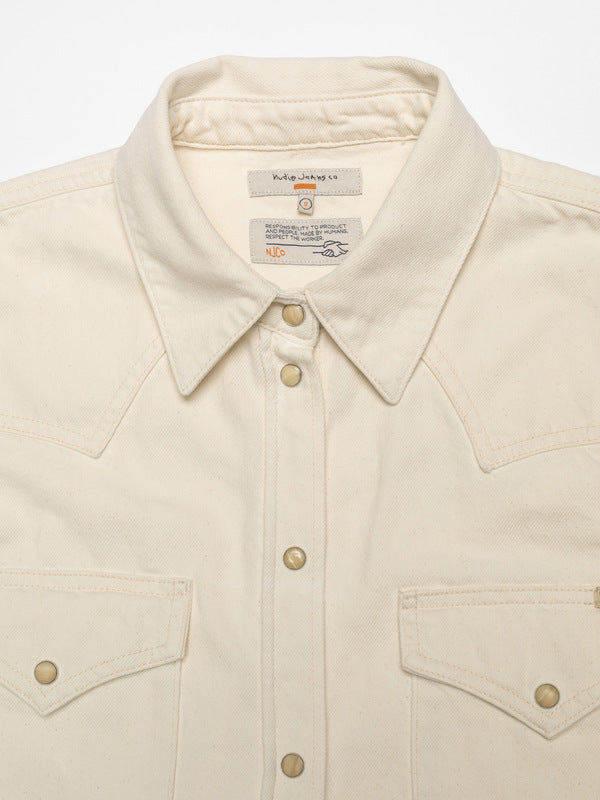 Lotta Western Denim Shirt Ivory - image 3