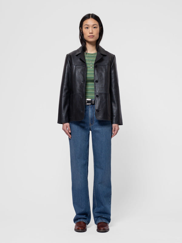 Saga Leather Blazer Black - image 3