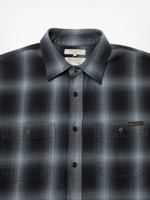 Julian Worker Shadow Check Shirt Black - image 3