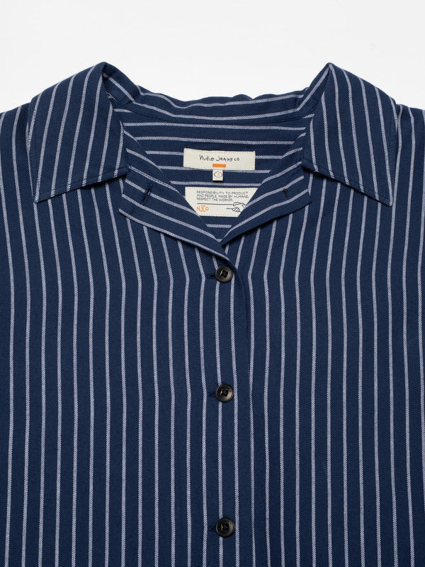 Jutta Shirt Striped Cotton Blue - image 2