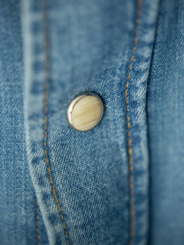 Gunnar Light Used Denim Shirt Light Blue - image 8