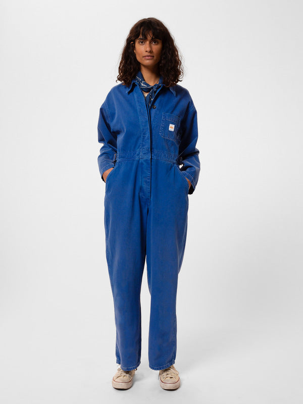 Ella Herringbone Boilersuit Blue - image 3
