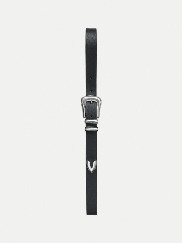 Western Silver Belt Black