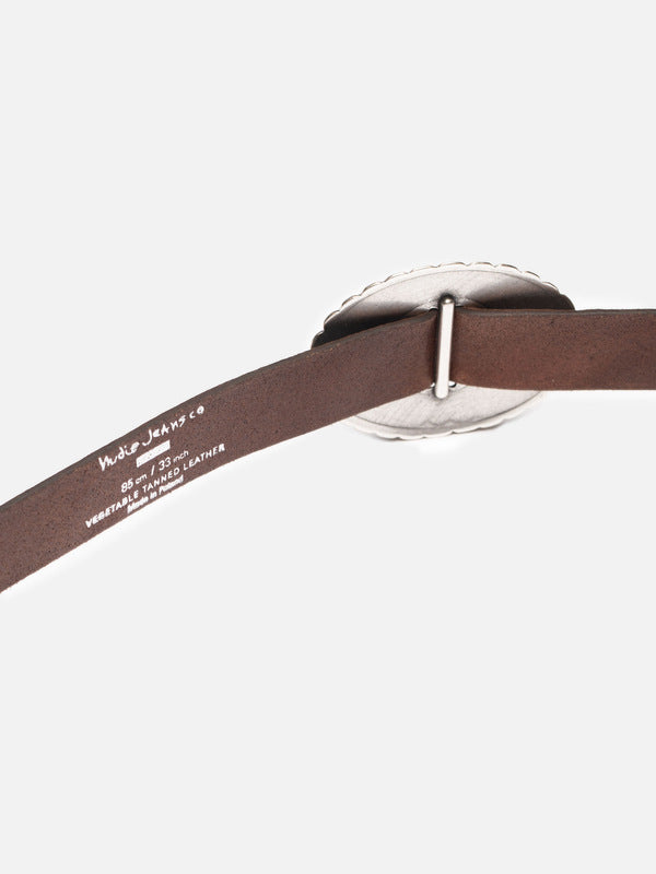 Western Concho Silver Belt Dark Brown - image 7