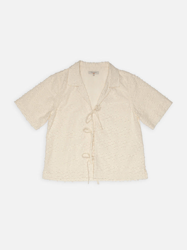 Moa Tie Fringe Shirt Offwhite - image 4